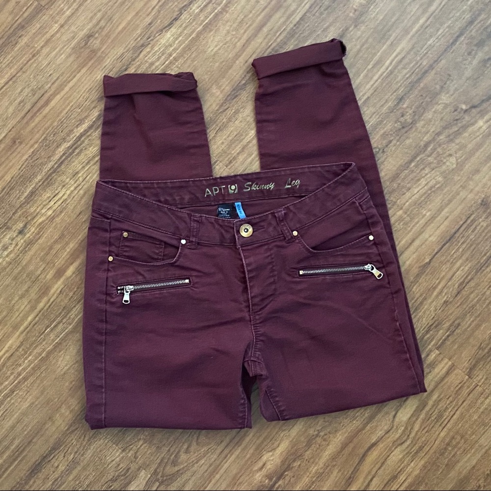 Apt 9 burgundy skinny jeans
